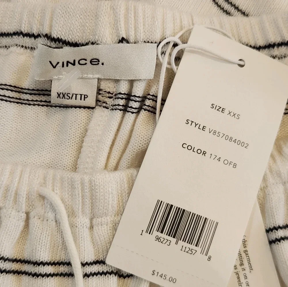 NWT || VINCE || Chalk, Stripes, shorts, baggy, pajamas, pjs, xx small